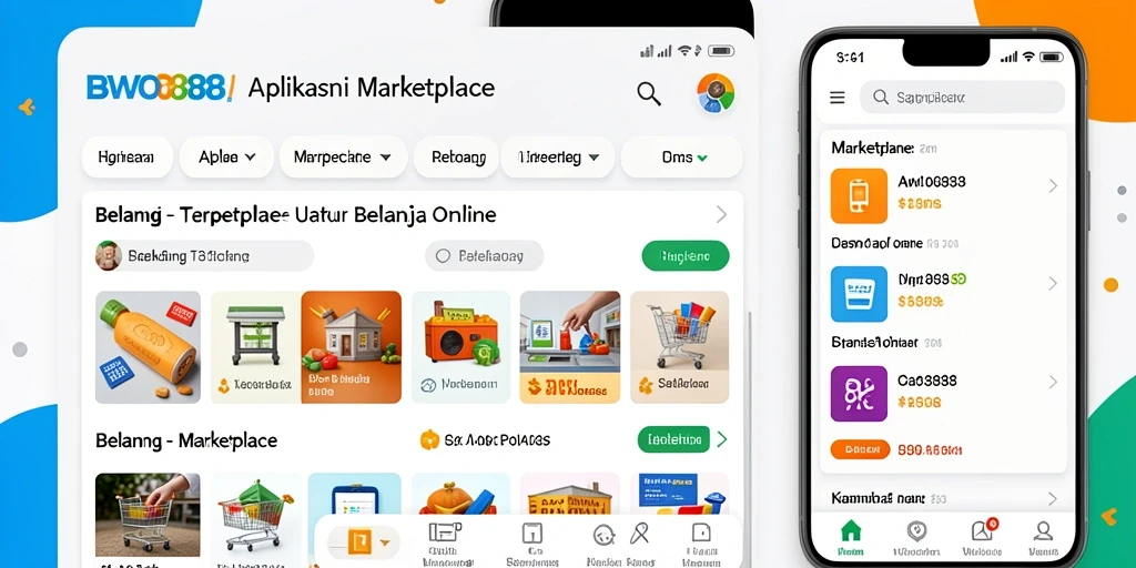 Screenshot antarmuka BWO888 menampilkan fungsi Marketplace yang intuitif.