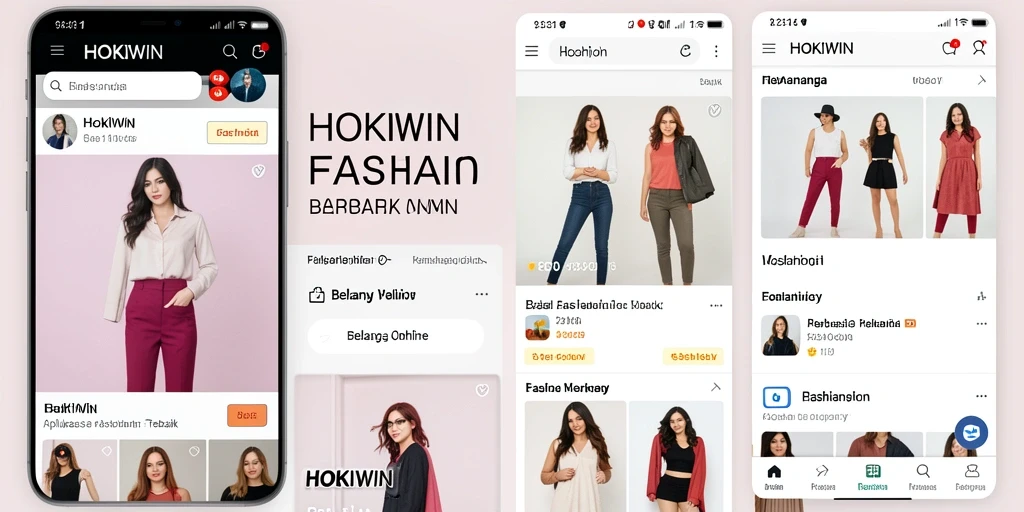Antarmuka HOKIWIN dengan pilihan fashion yang menarik dan mudah diakses.