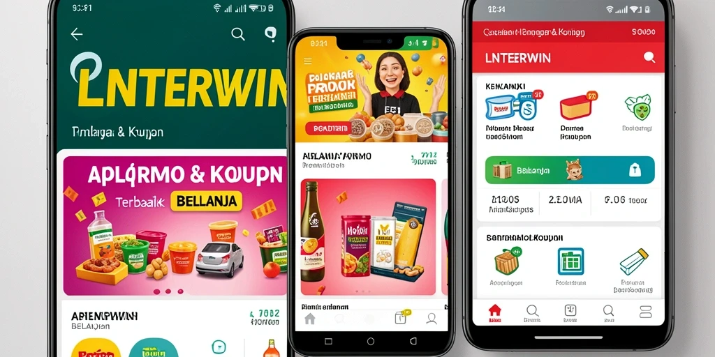 Tampilan antarmuka LNTERWIN dengan penawaran dan kupon menarik.
