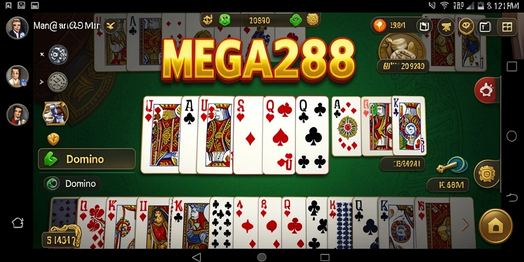 Antarmuka game domino MEGA288 yang menarik dan interaktif.