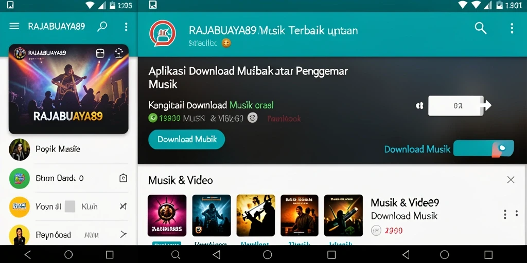 Tampilan antarmuka RAJABUAYA89 saat mengunduh musik dengan mudah.