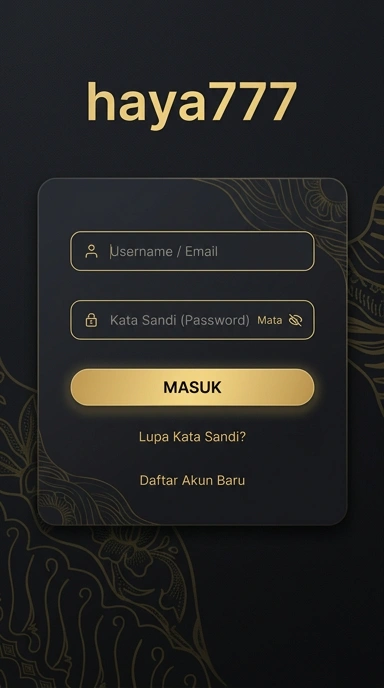 Tampilan halaman login haya777